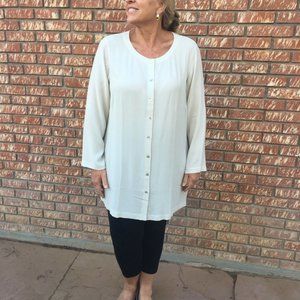 NWT Eileen Fisher Ivory Long Shirt - Women's 1X